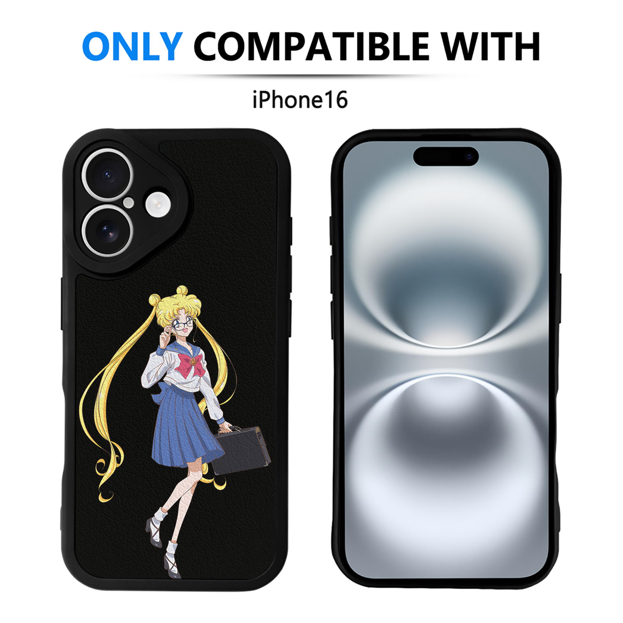 （画像用） 美少女戦士セーラームーン 愛野 美奈子 あいの みなこ Sailor Moon Aino Minako 【iPhone 16シリーズ対応】シリコンスマホケース（レザー調） 材質：シリコン